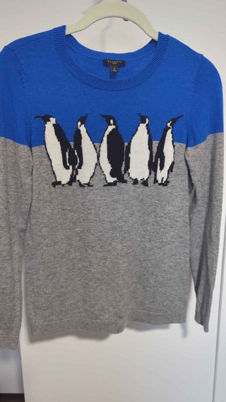 Talbots Petite P Lambswool Blend Penguin Sweater
